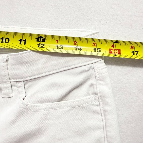 Talbots Women's Scalloped Hem Stretch Flawless Slim Ankle White Jeans Size 8P - Picture 7 of 10